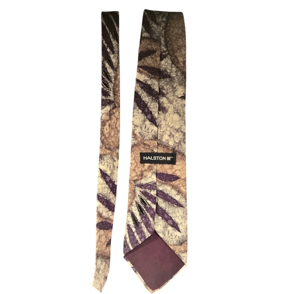 Vintage Halston III Necktie 100% silk Textured, Marbled Pattern Abstract Art - Picture 4 of 8